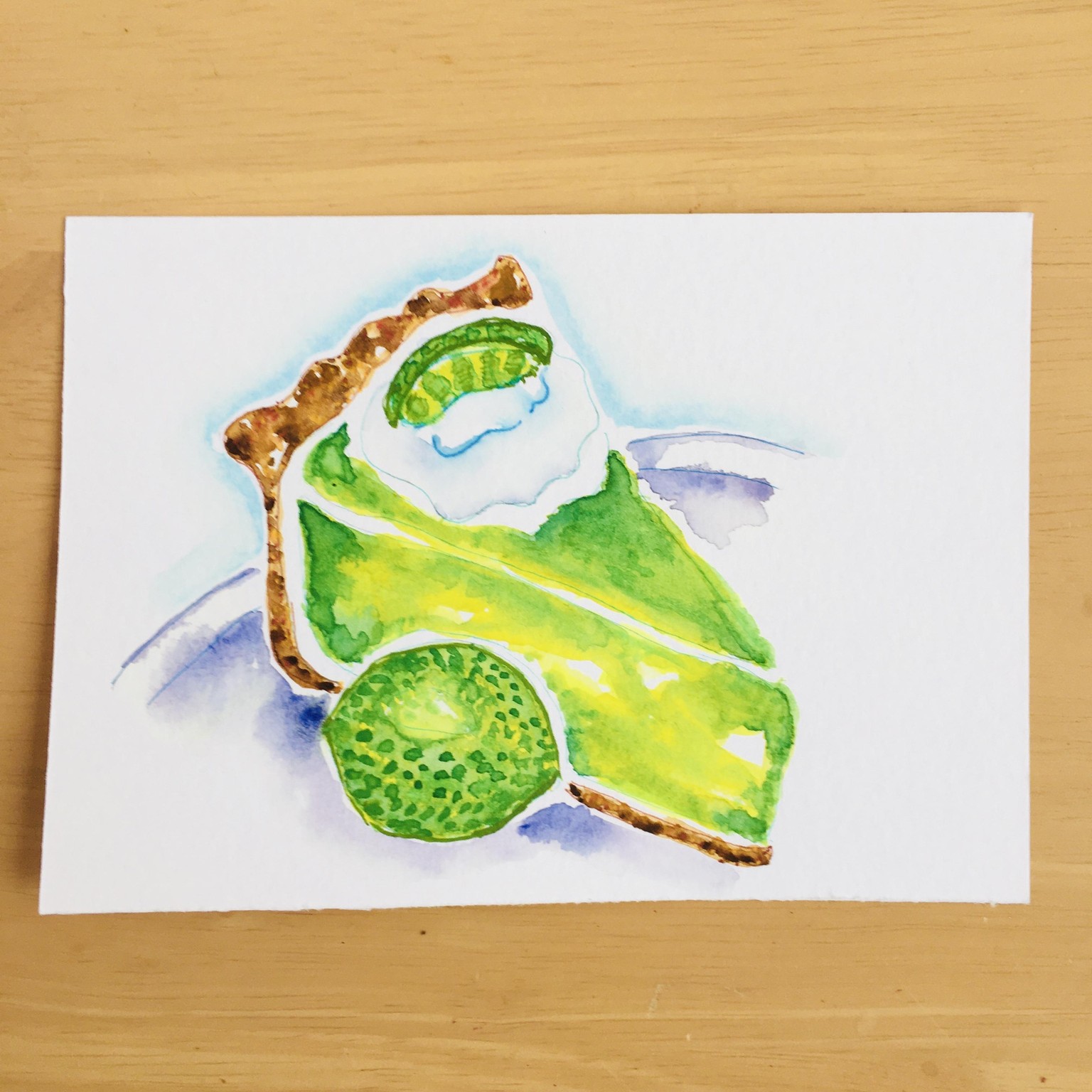 Watercolour Key Lime Pie - image 1 - student project
