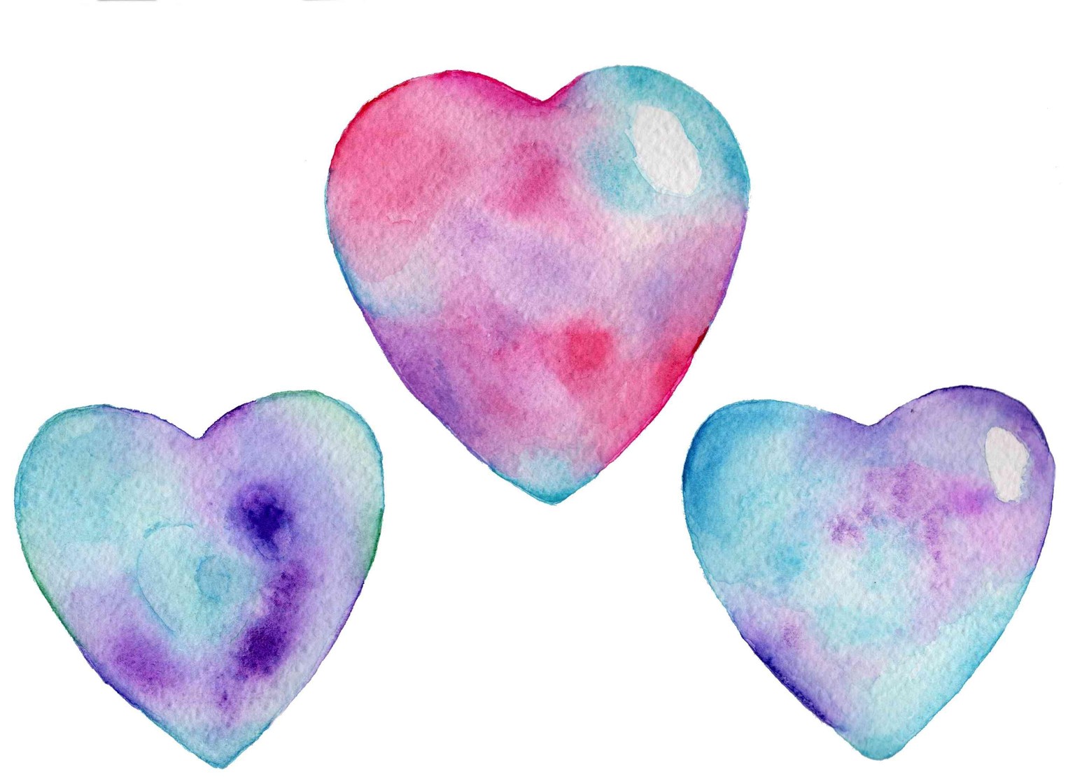 Watercolour Rainbow Hearts - image 1 - student project