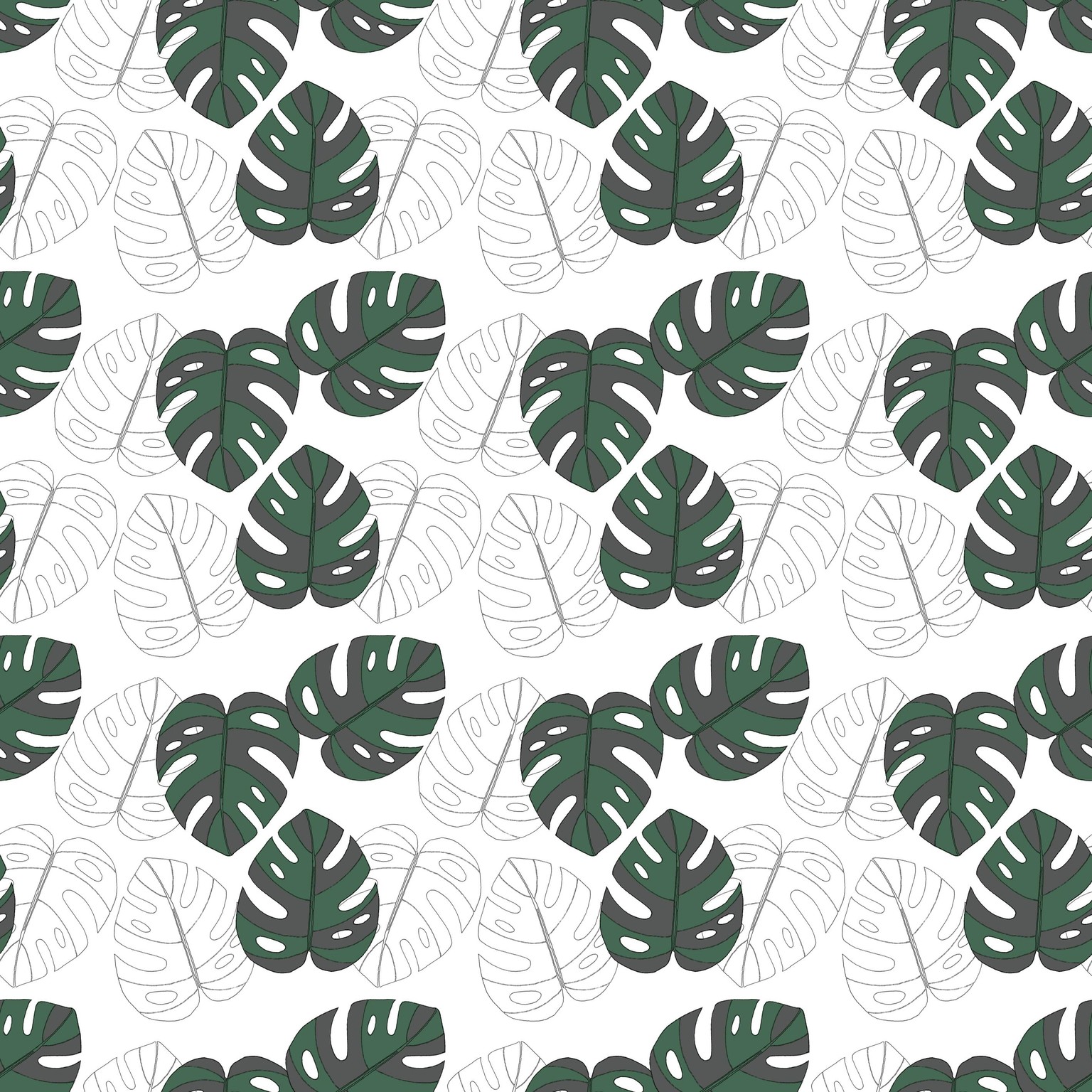 Tropical Leaves in Gouache - image 6 - student project