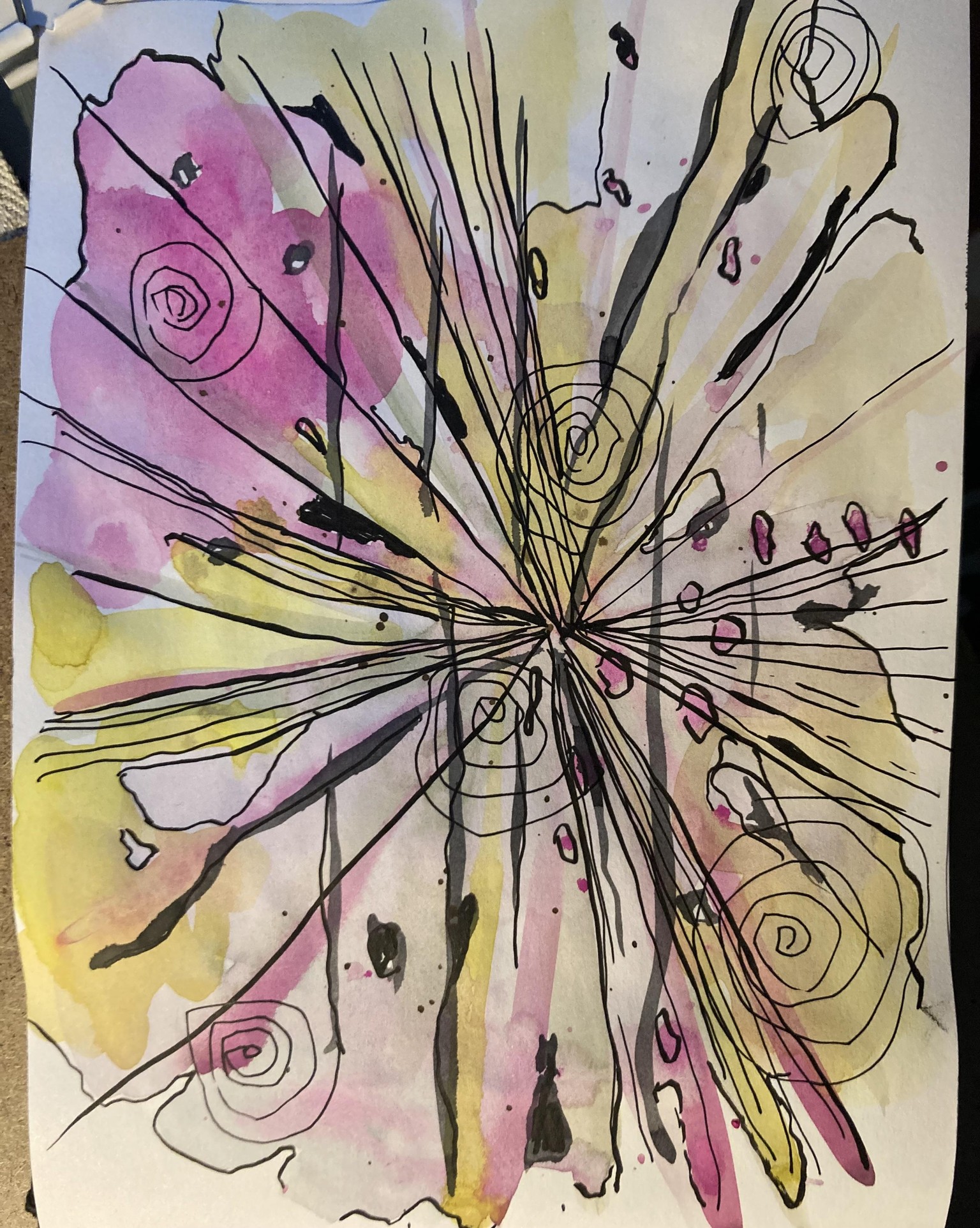 Abstract watercolour painting - image 6 - student project