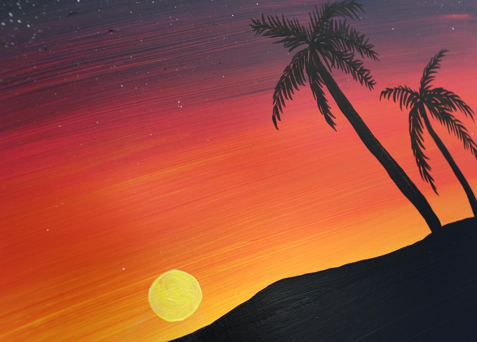 Sunset painting to practice brushwork techniques - image 3 - student project
