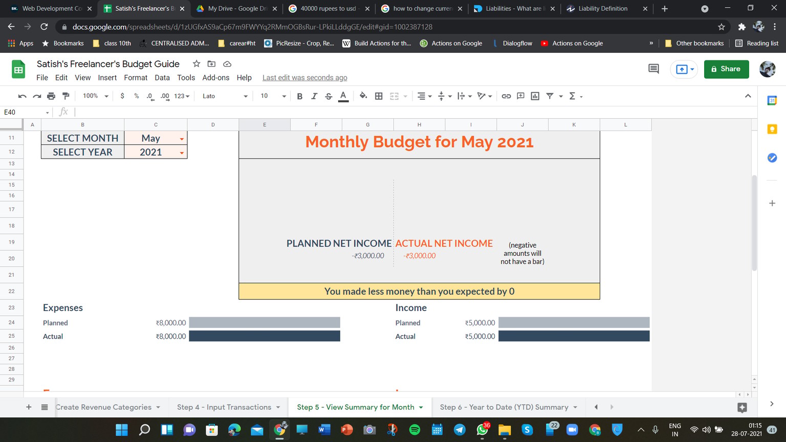 My Monthly revenue - image 1 - student project