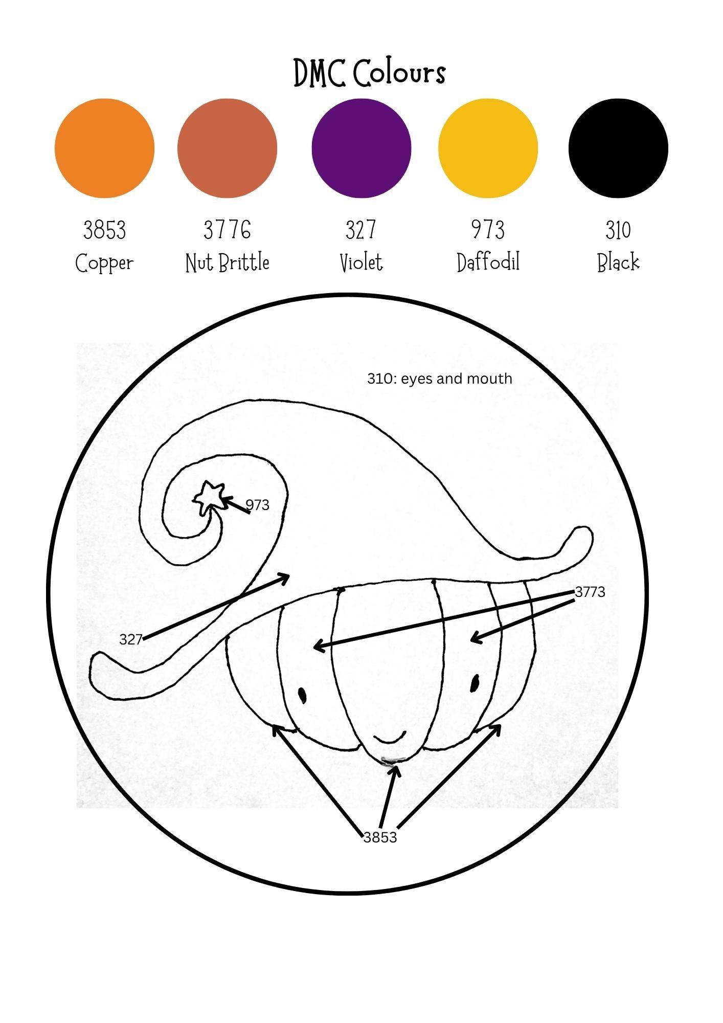 Pumpkin Tracing Pattern and DMC Colours - image 2 - student project