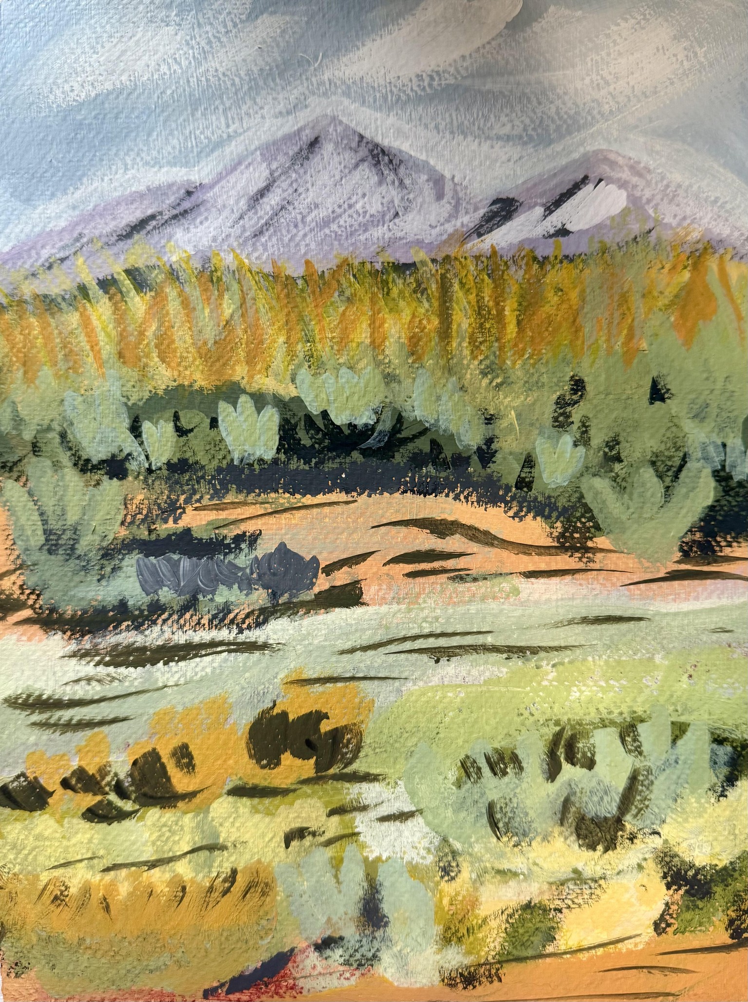 Acrylic Abstract Landscape - image 1 - student project