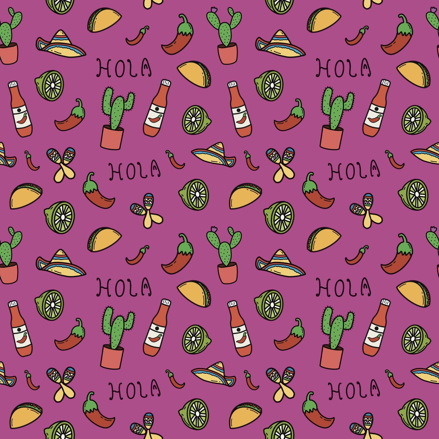 Mexico themed pattern - image 2 - student project