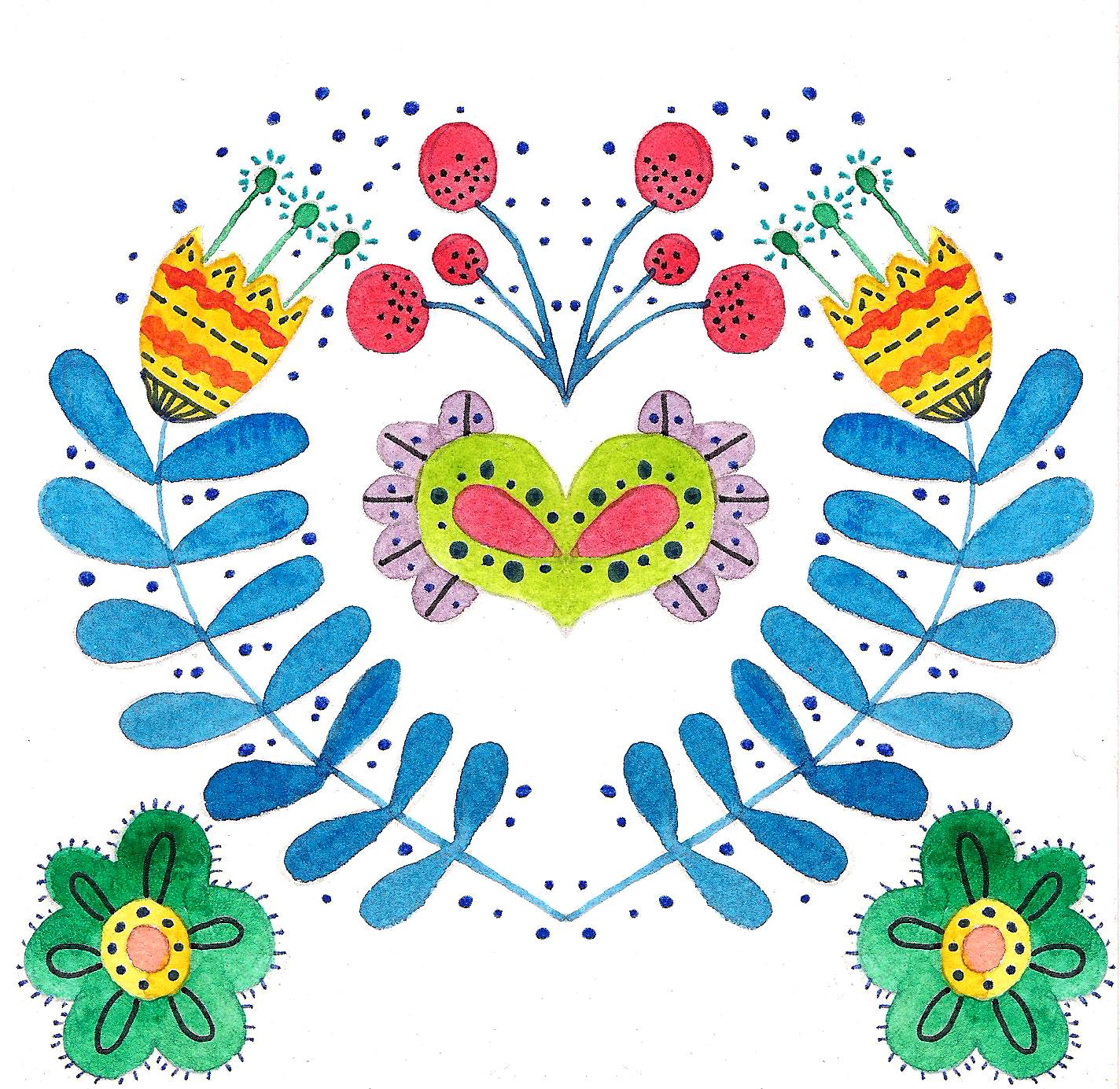 Folk florals - image 5 - student project