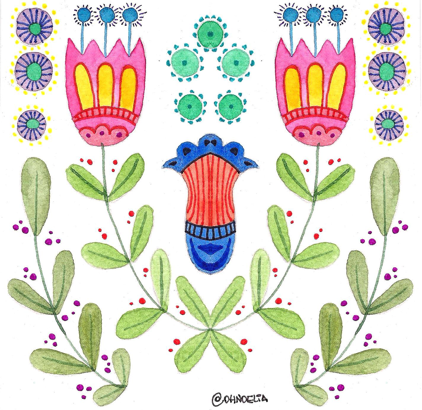 Folk florals - image 4 - student project