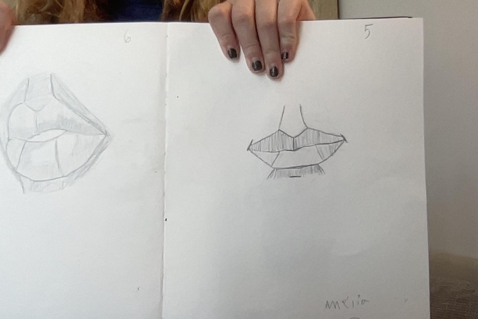 Amélia's drawings of lips - image 5 - student project