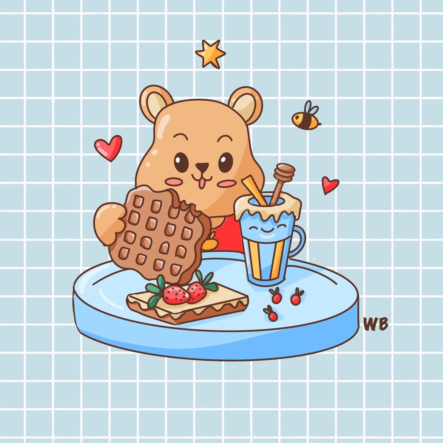 Waffle bear in procreate - image 1 - student project