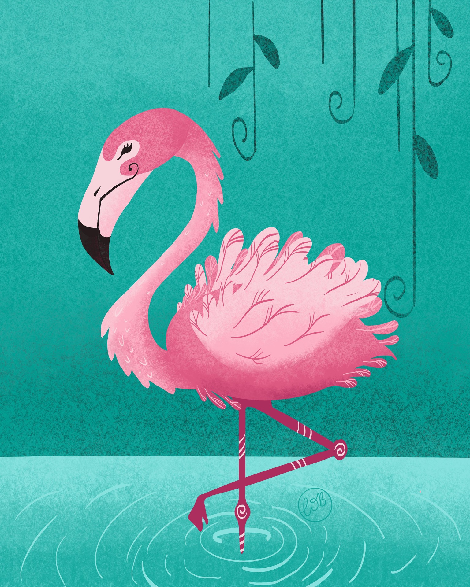 Draw a fabulous flamingo in procreate - image 1 - student project