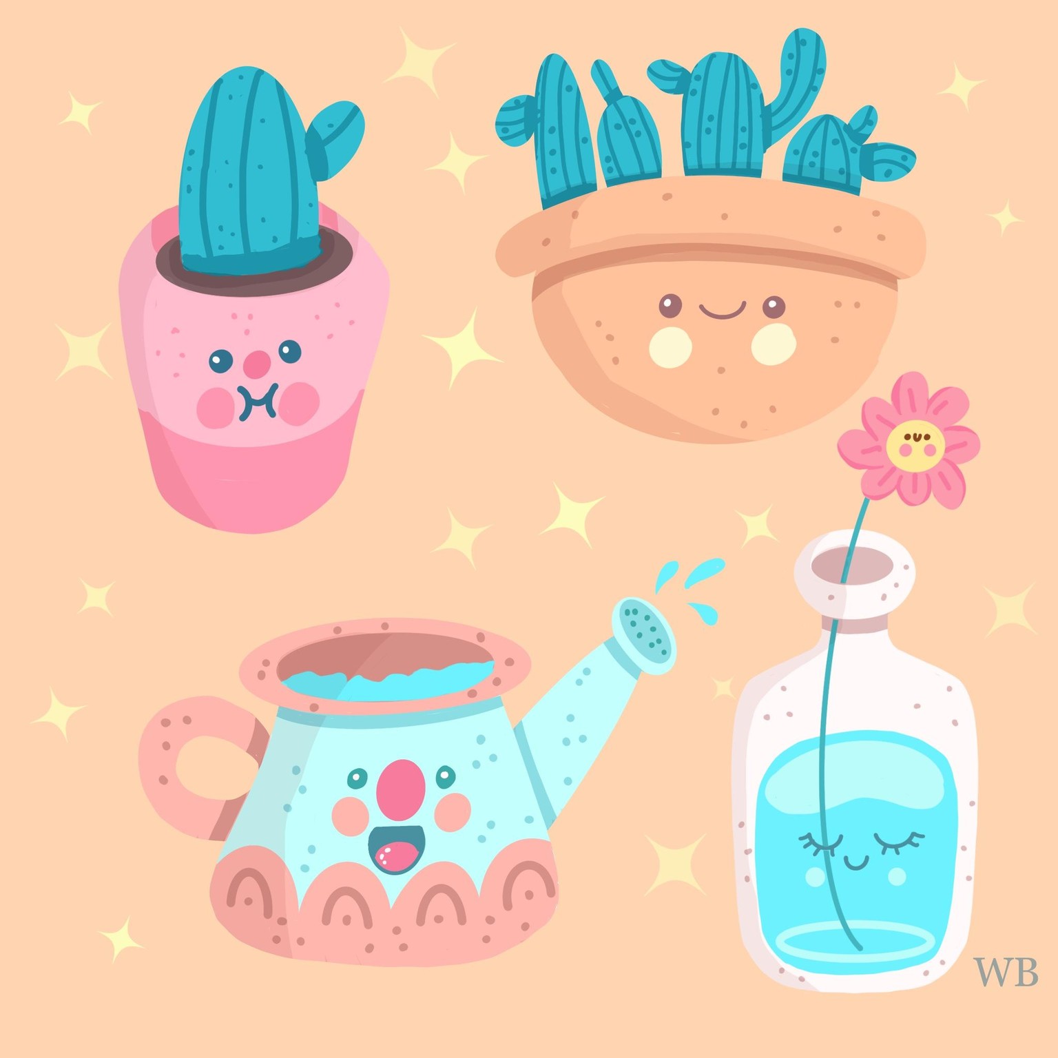 Cute plants in procreate - image 1 - student project