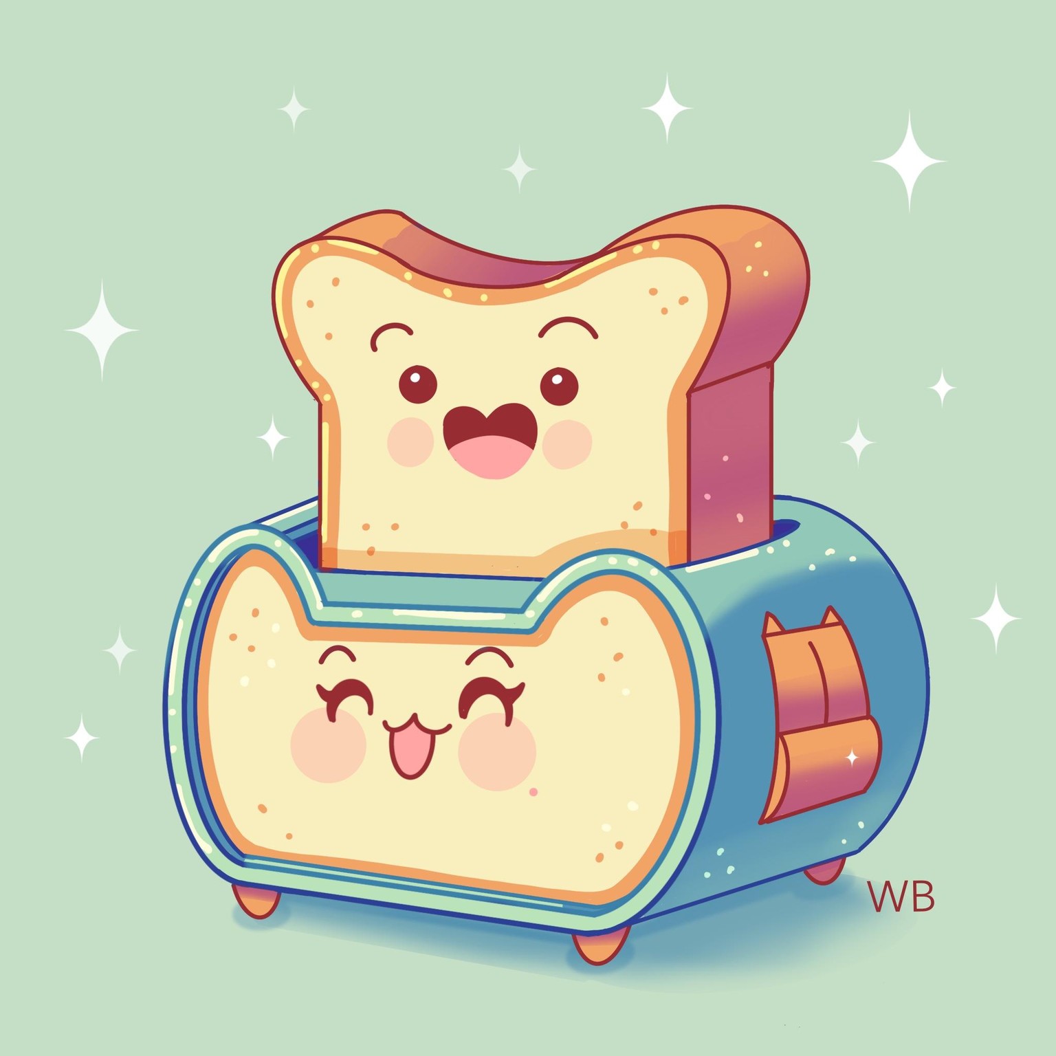 Kawaii toaster and toast - image 1 - student project
