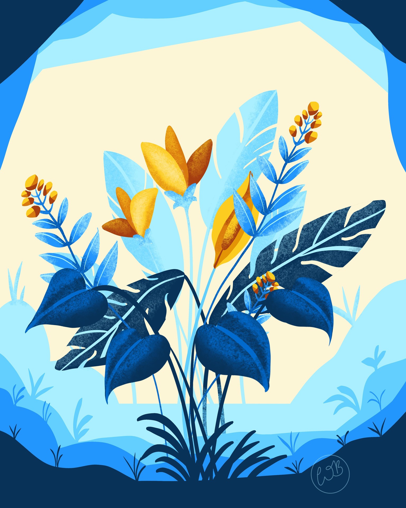 Nature inspired botanical in Procreate - image 1 - student project