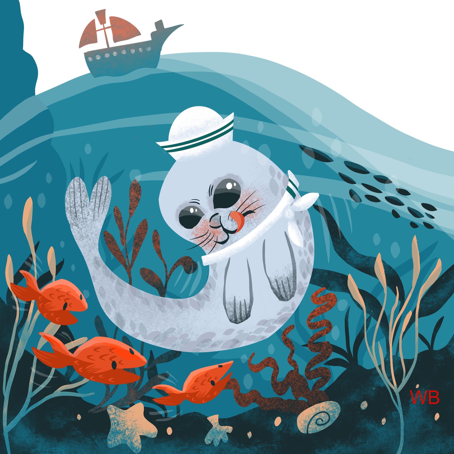 Under the sea in scene in  procreate - image 1 - student project