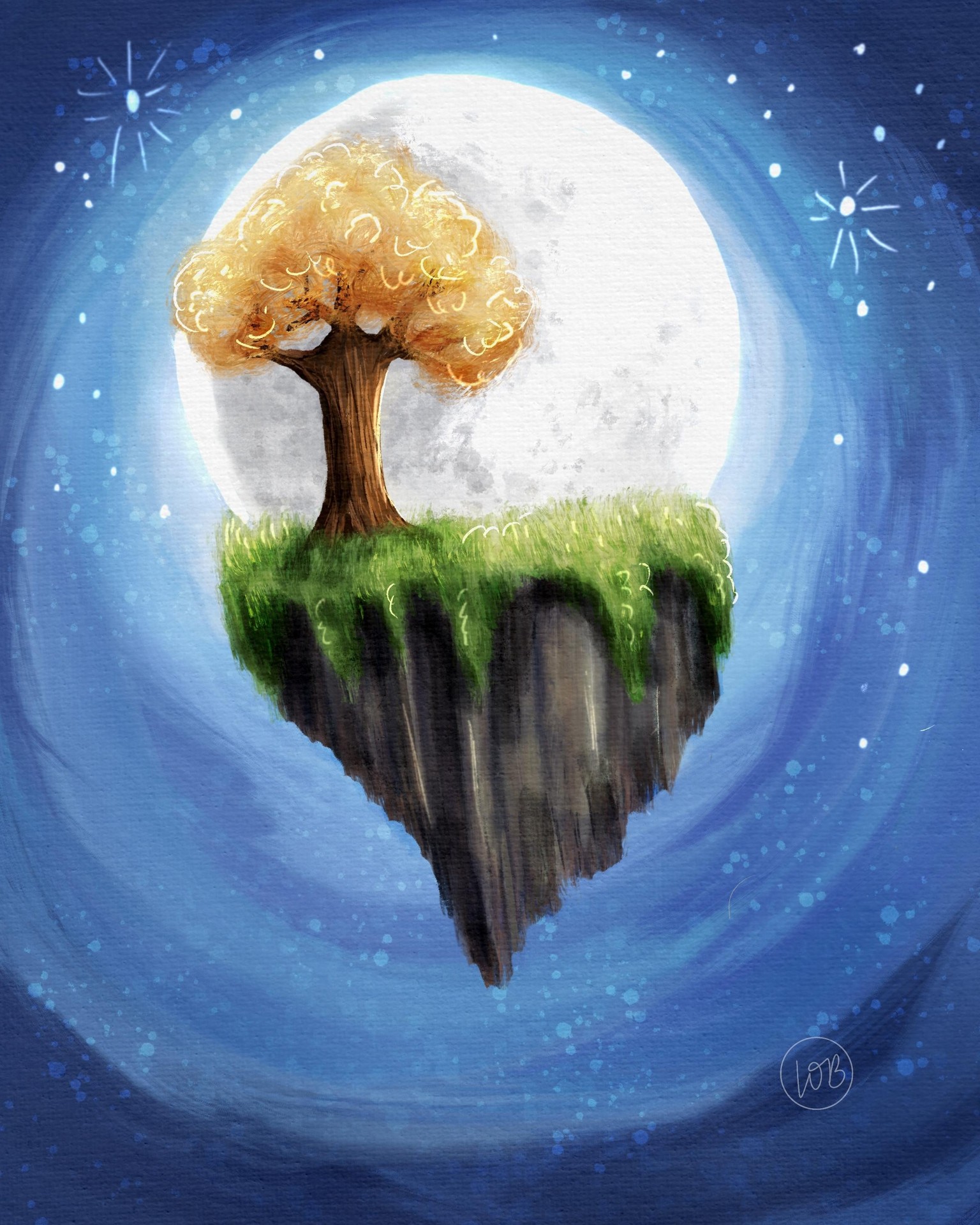 Magical floating island in procreate - image 2 - student project