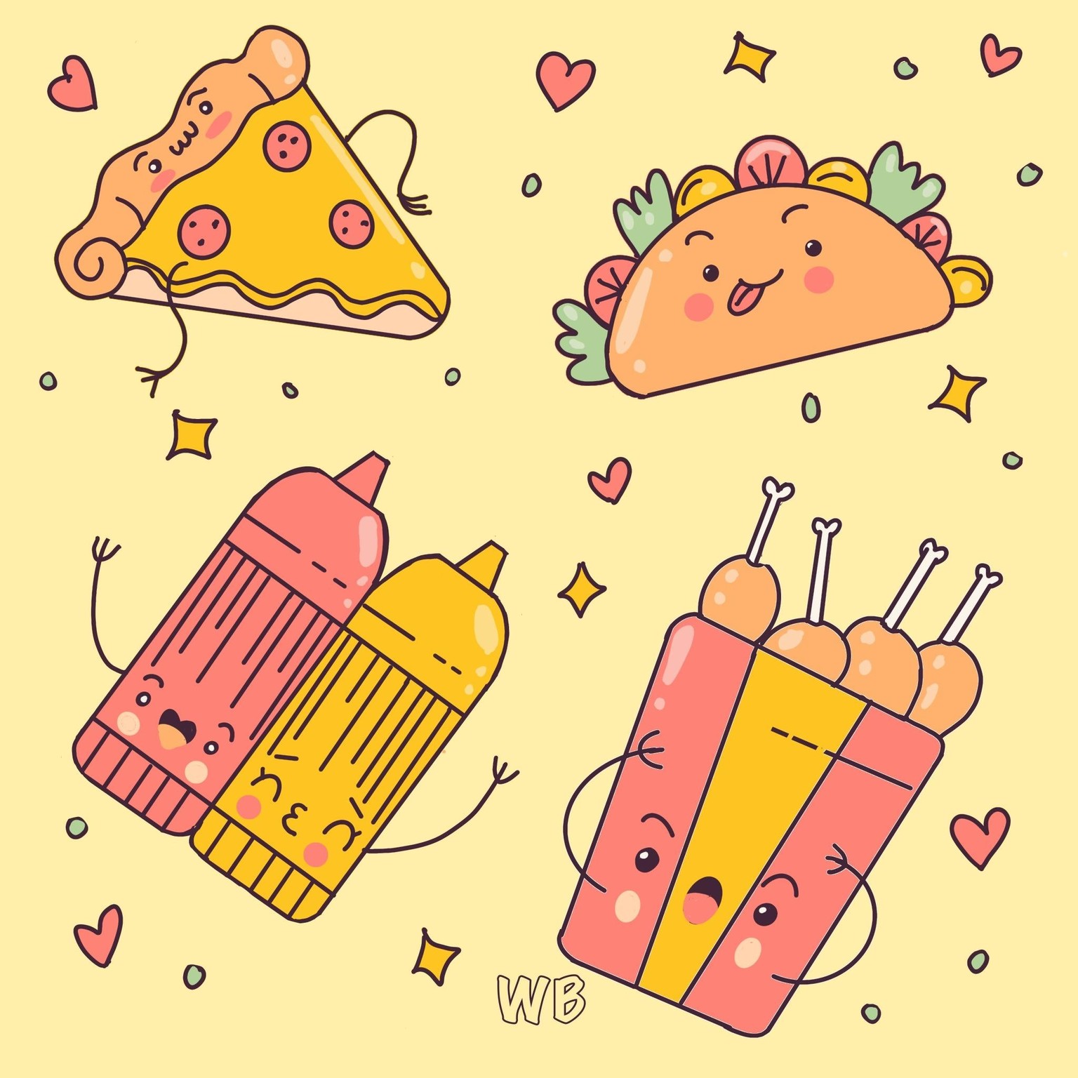 Simple and cute character food in procreate - image 1 - student project