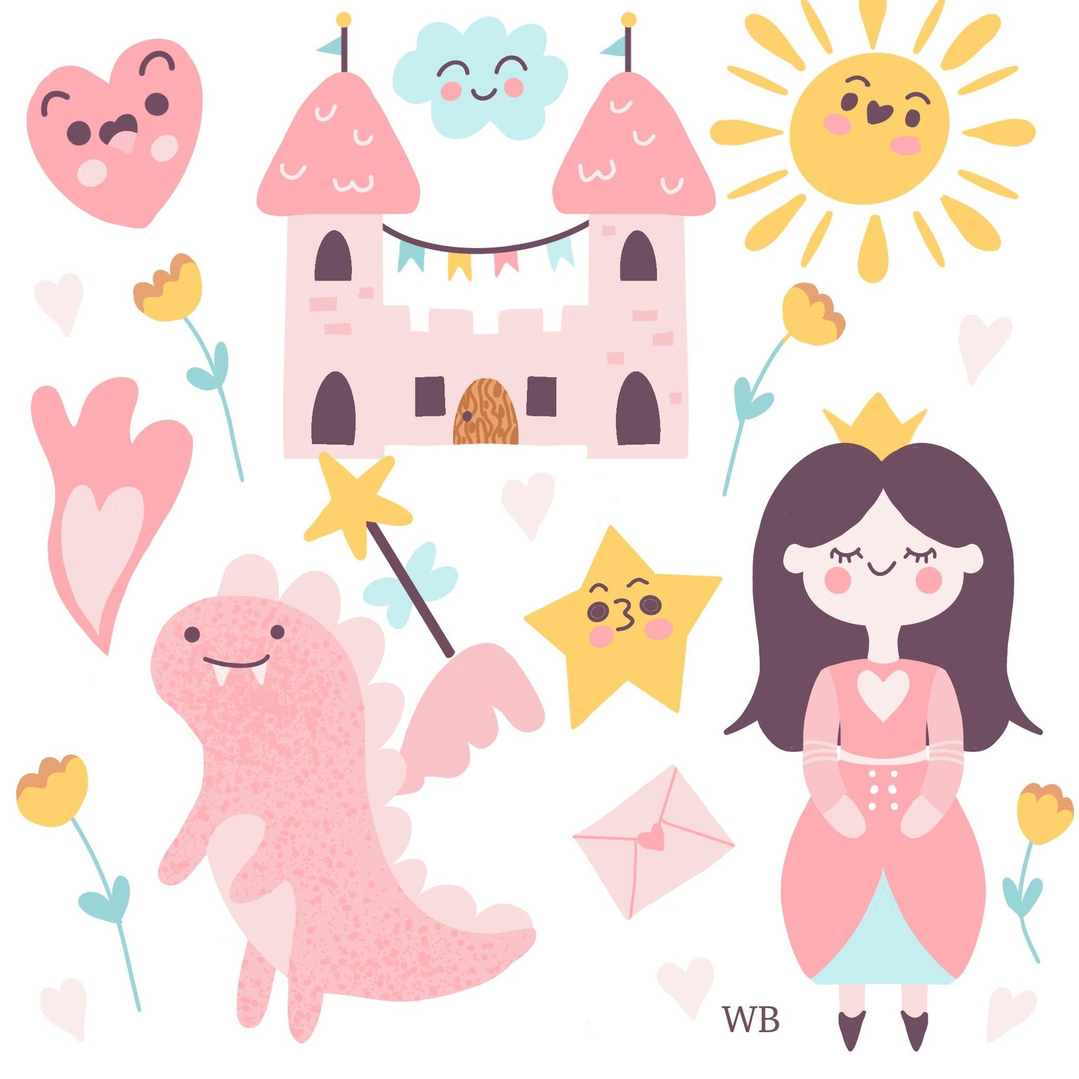 Kawaii fairytale doodles in procreate - image 1 - student project