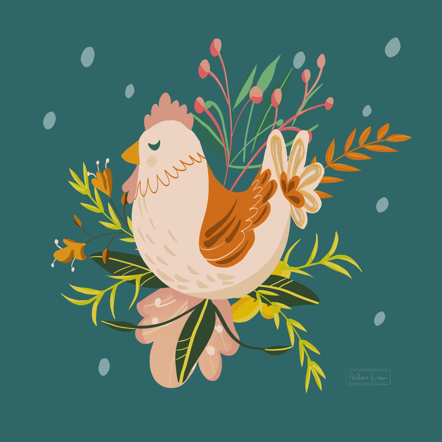 Chicken and flowers - image 1 - student project
