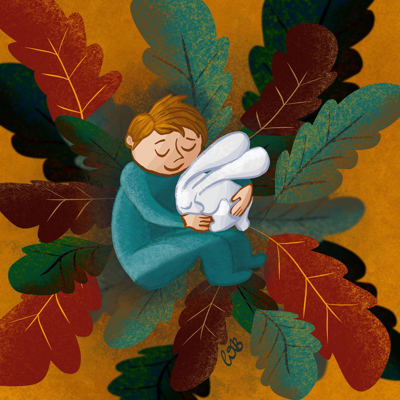 Baby boy and bunny dreaming - image 1 - student project
