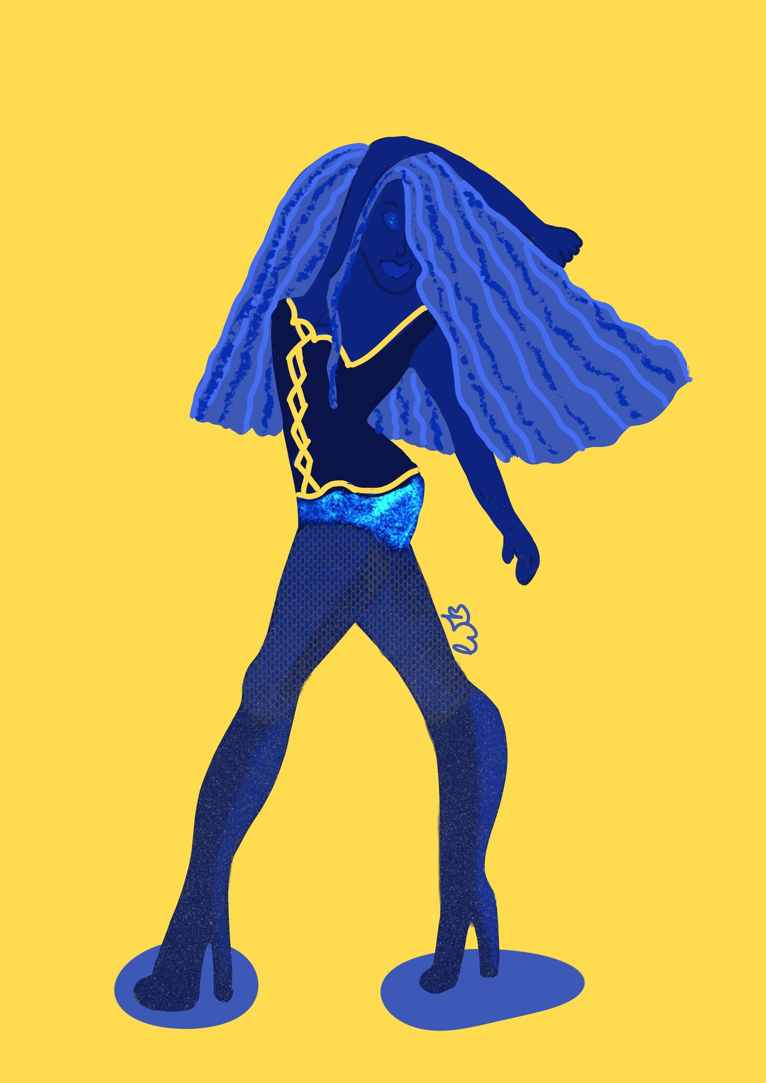 Illustrate a monochromatic  character in Procreate - image 1 - student project