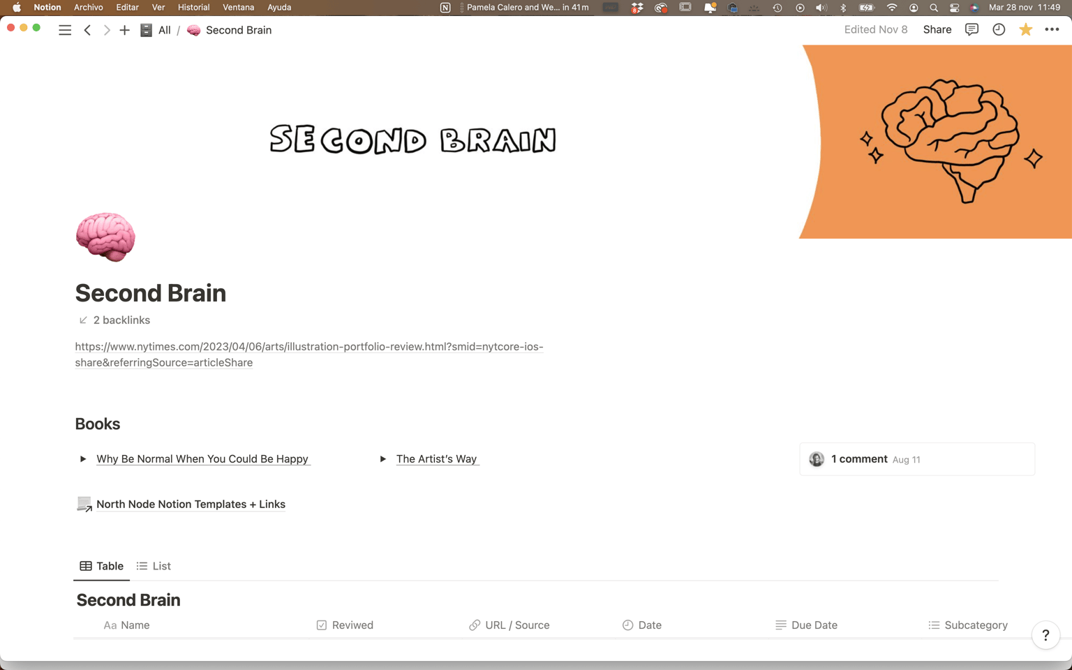 Pamela's Notion: My Digital Sketchbook, Second Brain & Inbox - image 3 - student project