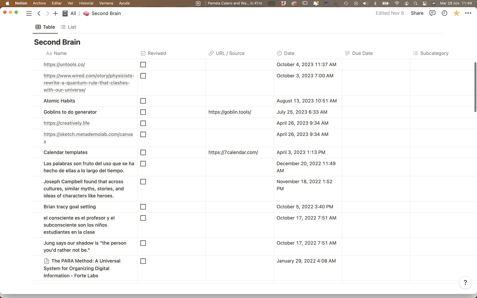 Pamela's Notion: My Digital Sketchbook, Second Brain & Inbox - image 4 - student project