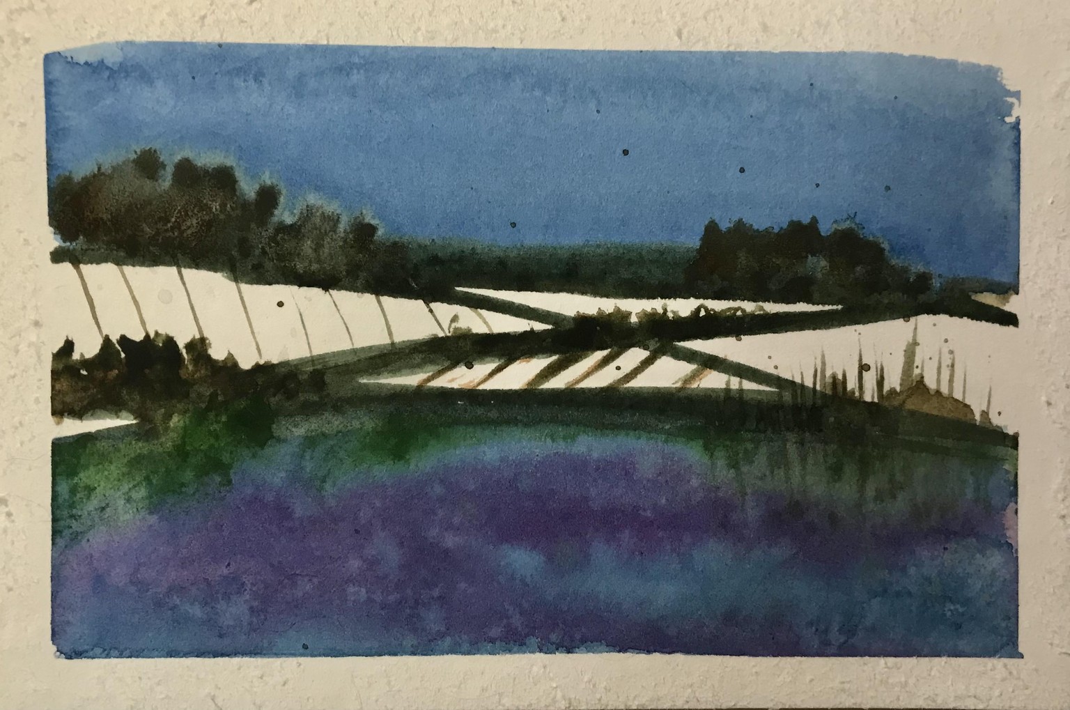 Simple landscape in watercolors - image 3 - student project