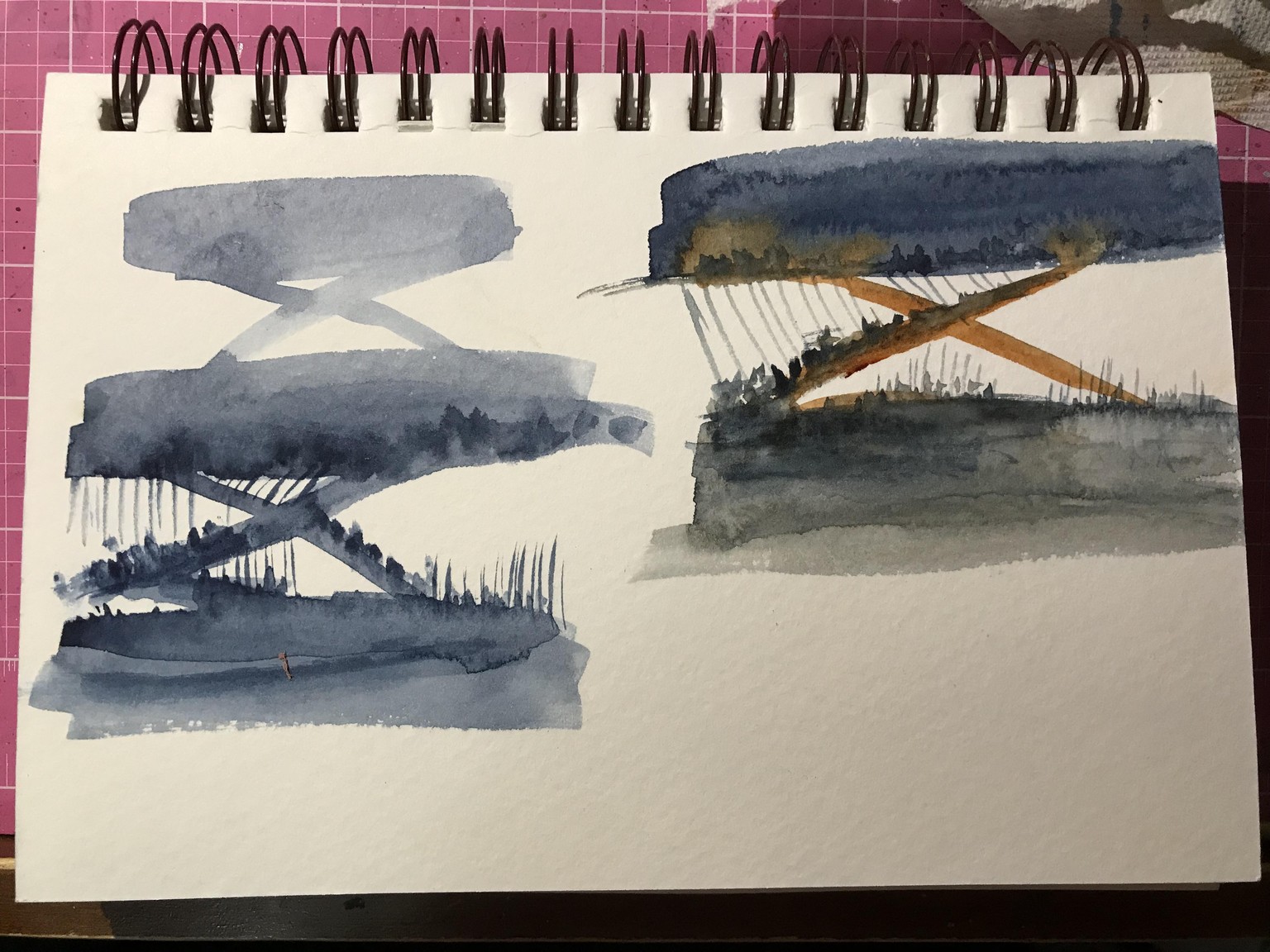 Simple landscape in watercolors - image 1 - student project
