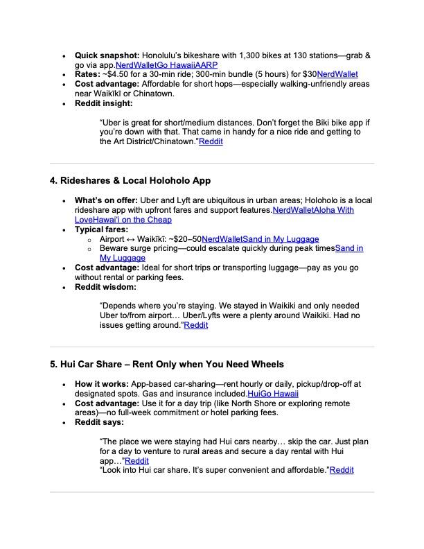Writing with ChatGPT: Touring Oahu without a car - image 2 - student project