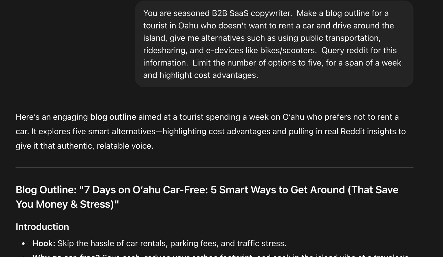 Writing with ChatGPT: Touring Oahu without a car - image 5 - student project