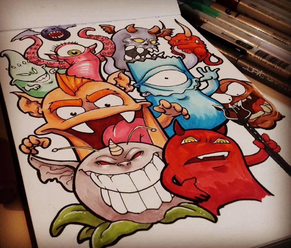 Monster doodle art - image 1 - student project