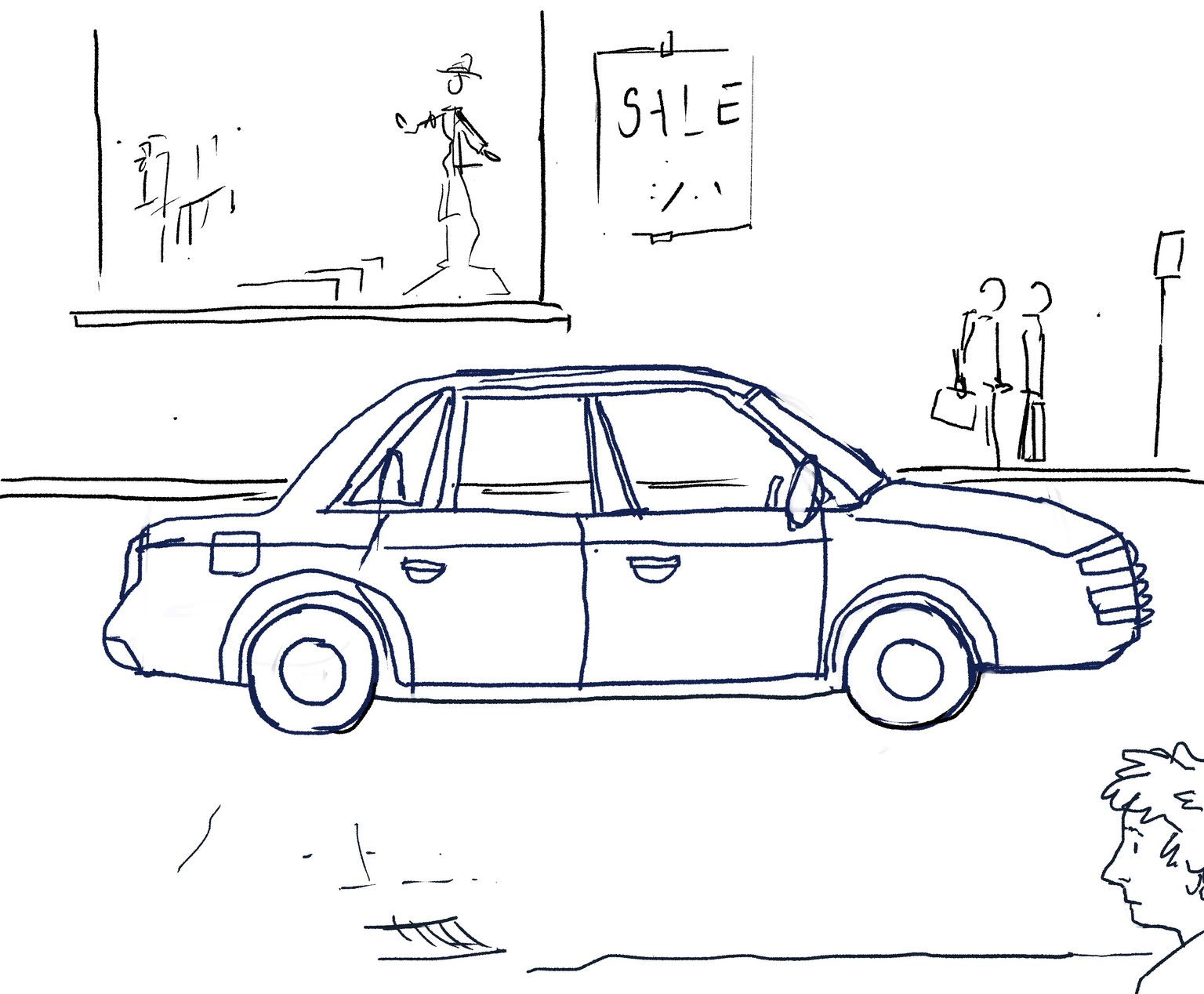Drawing a car - tracing and from memory - image 2 - student project