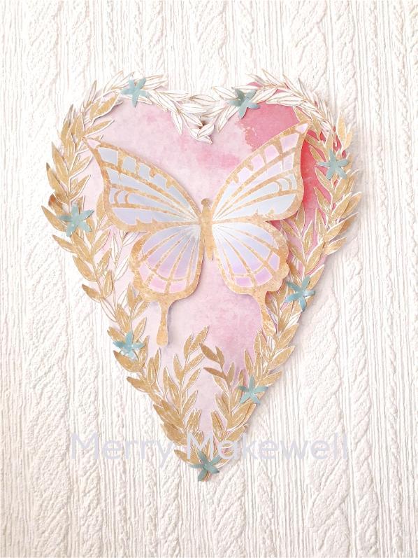 Butterfly and Flora Hanging Hearts - image 3 - student project