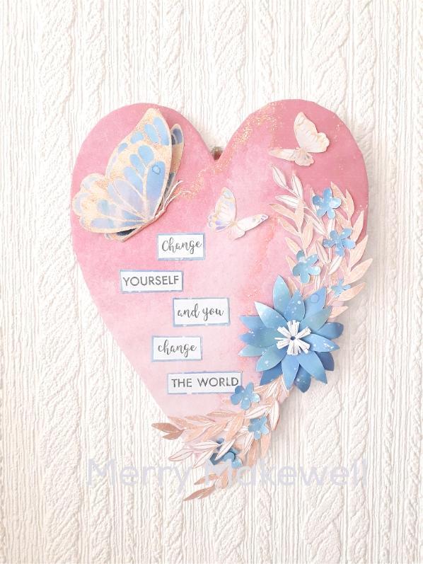 Butterfly and Flora Hanging Hearts - image 1 - student project