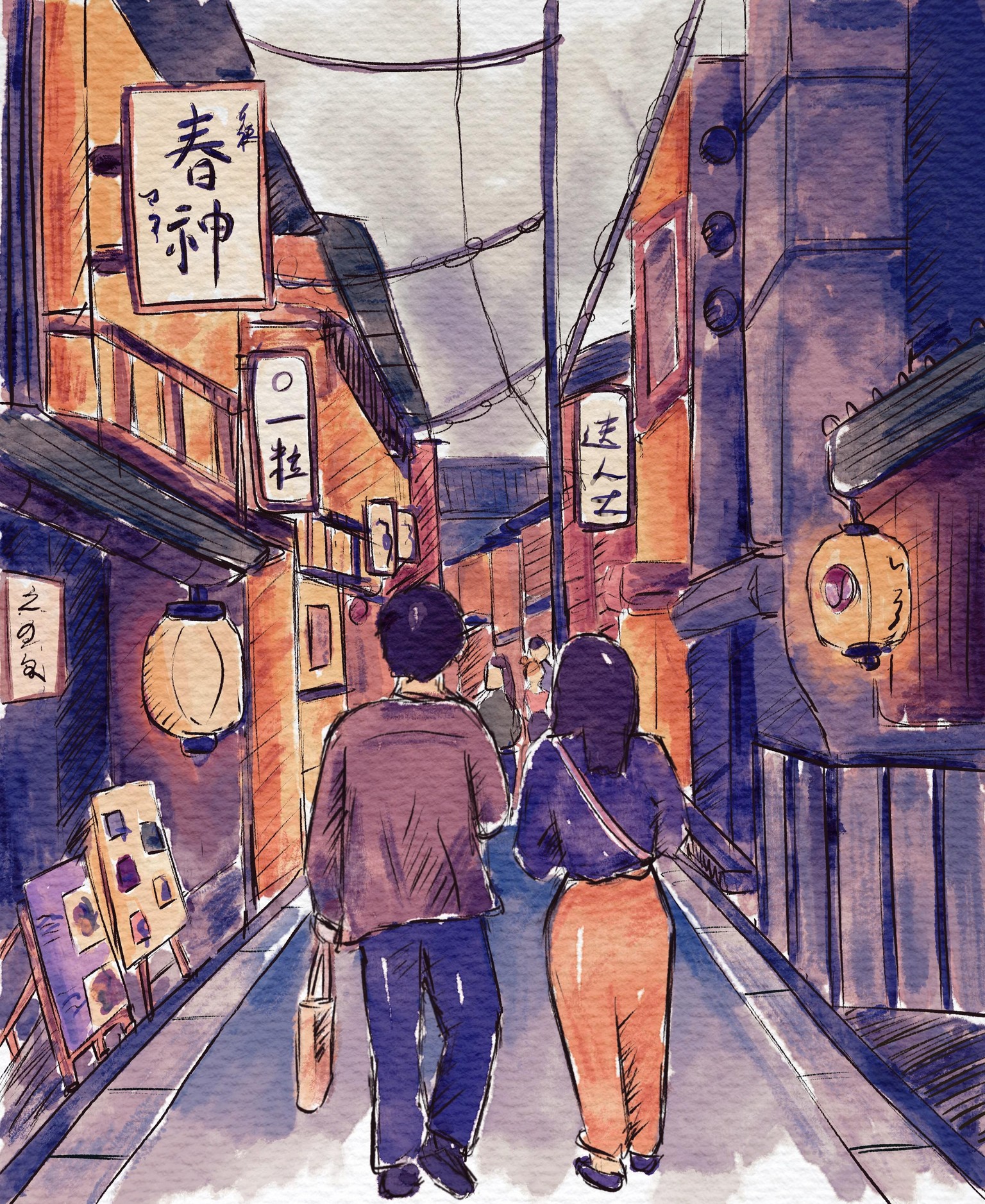 Urban sketching - watercolour - image 1 - student project
