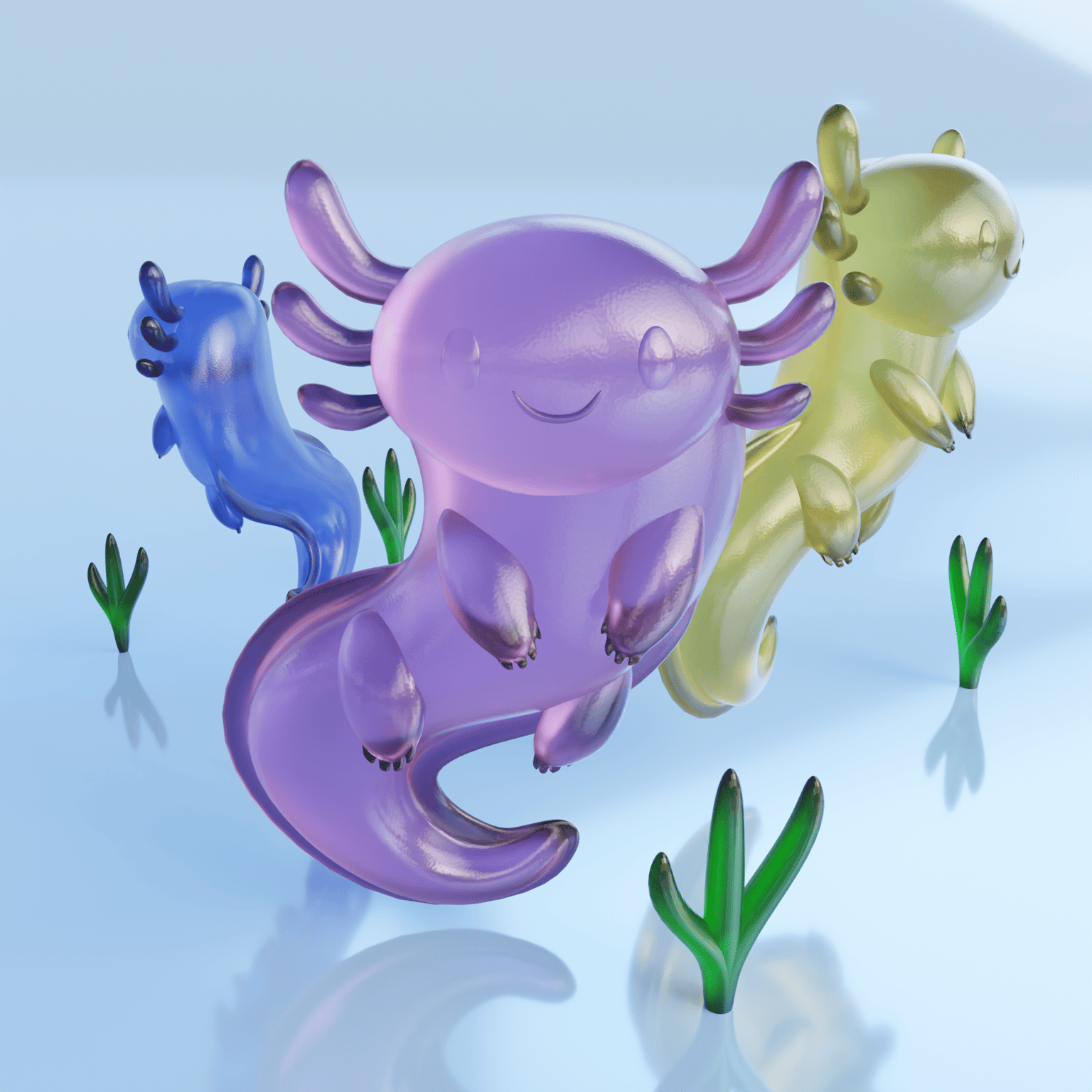Colorful Gummy Bears and an axolotl - image 3 - student project