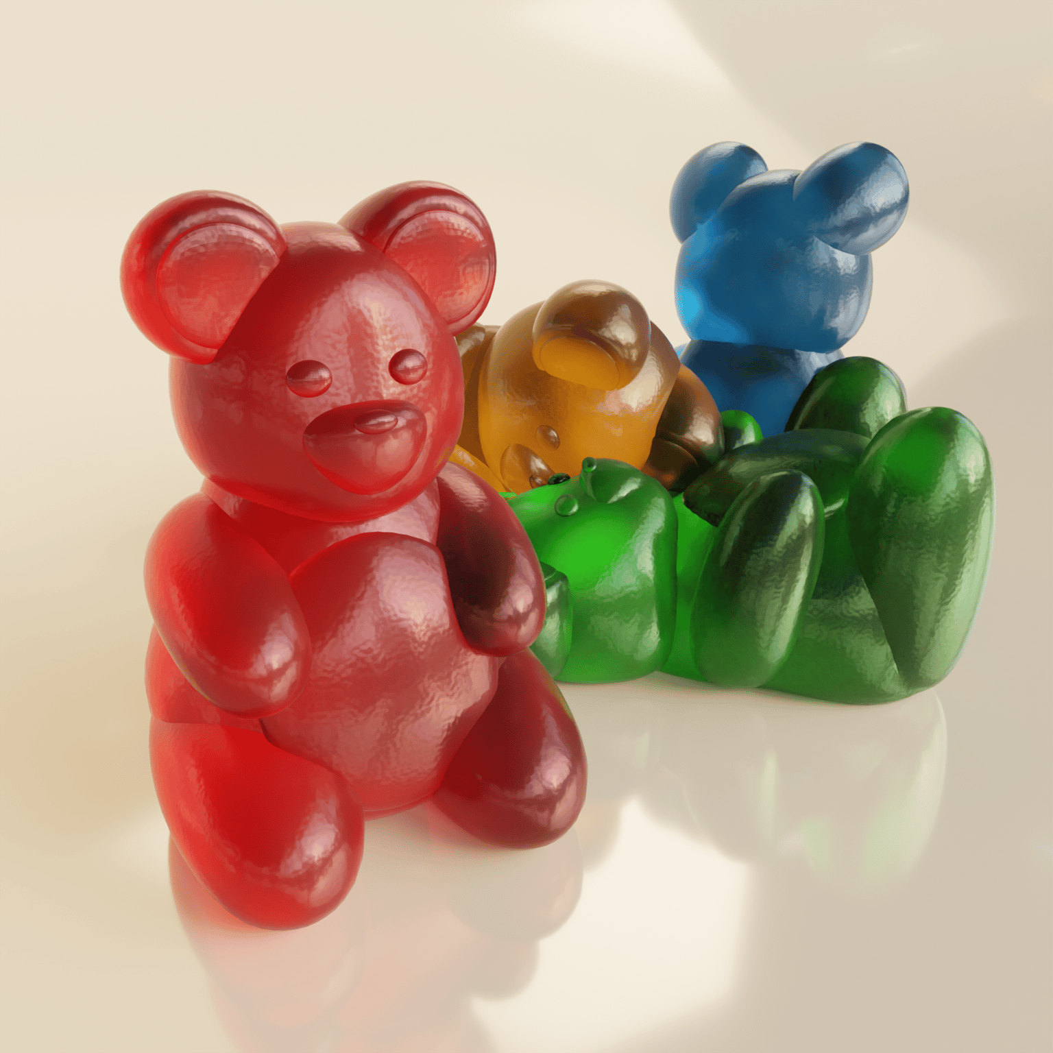 Colorful Gummy Bears and an axolotl - image 1 - student project