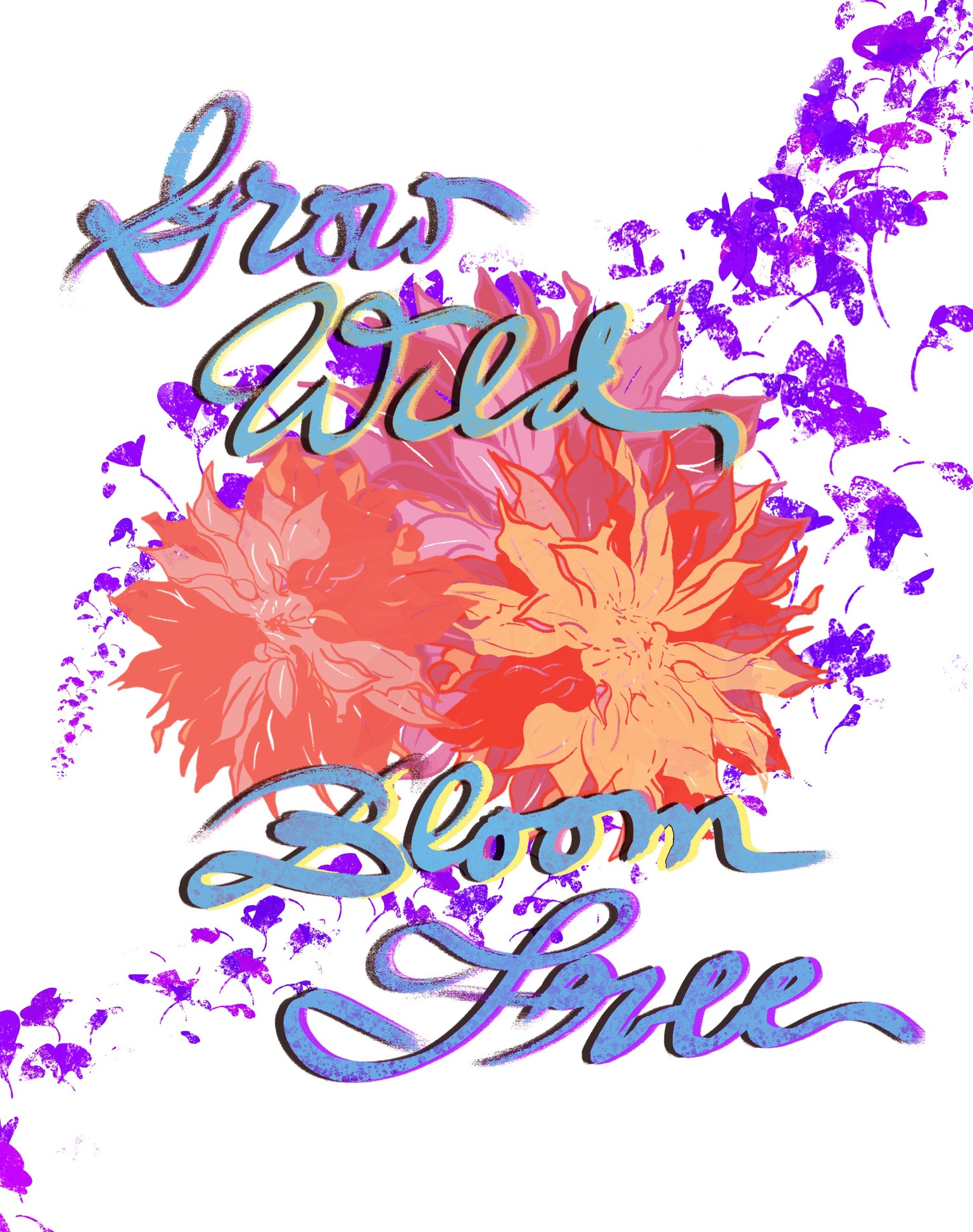 Floral calligraphy practice - image 1 - student project