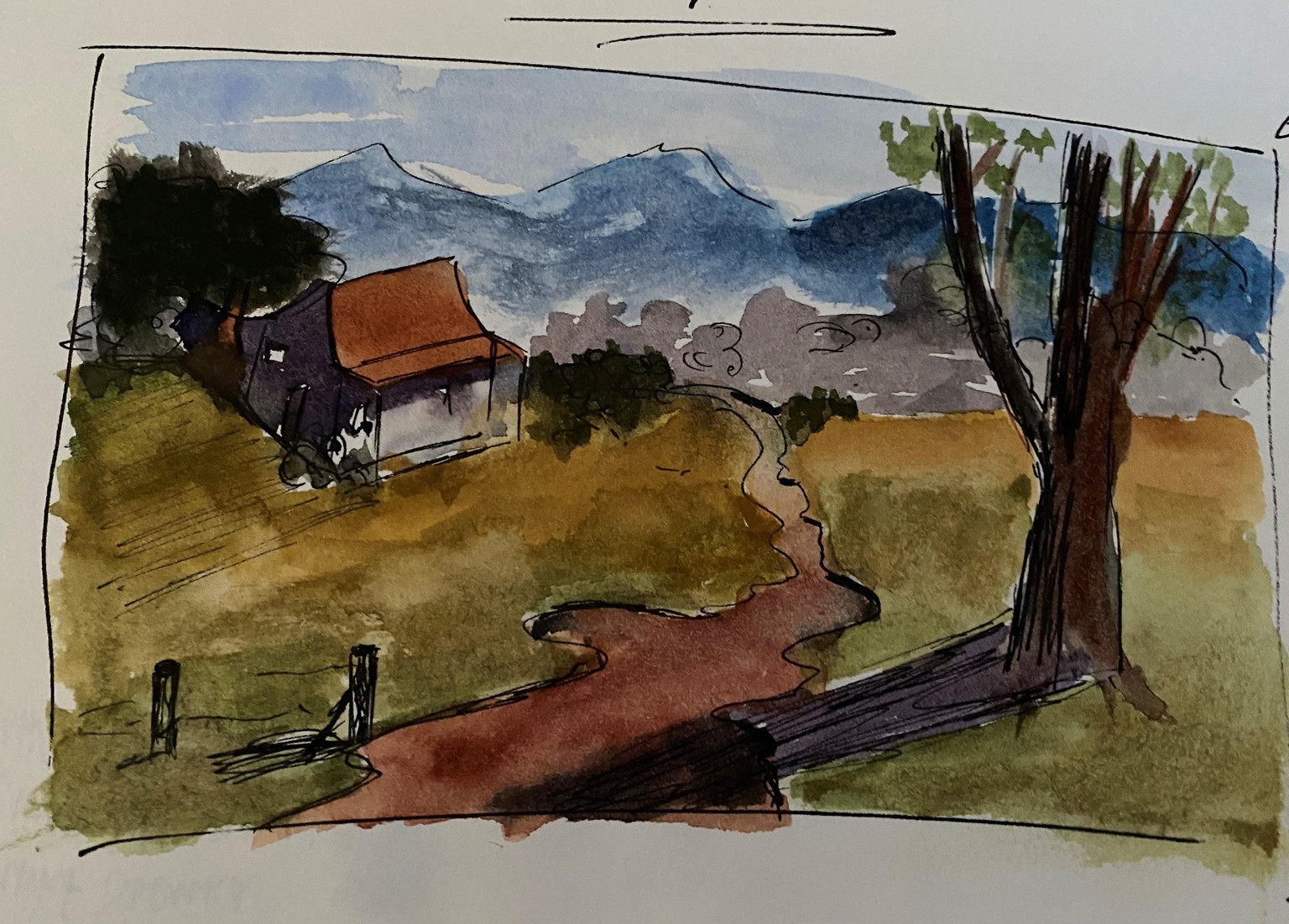 Landscapes pen and wash rob moor - image 1 - student project