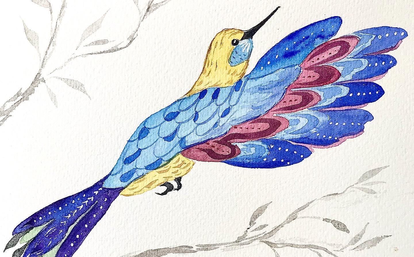 Whimsical Watercolor Birds - image 2 - student project