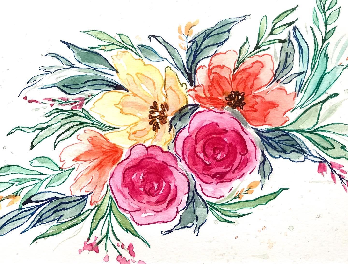 Heart-Led Expressive Florals in Watercolor - image 1 - student project