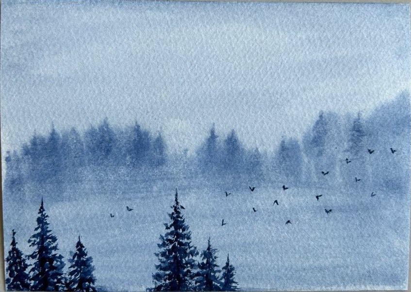 Completed 7 days of misty watercolor landscapes - image 1 - student project