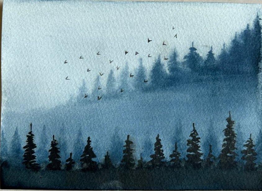 Completed 7 days of misty watercolor landscapes - image 6 - student project
