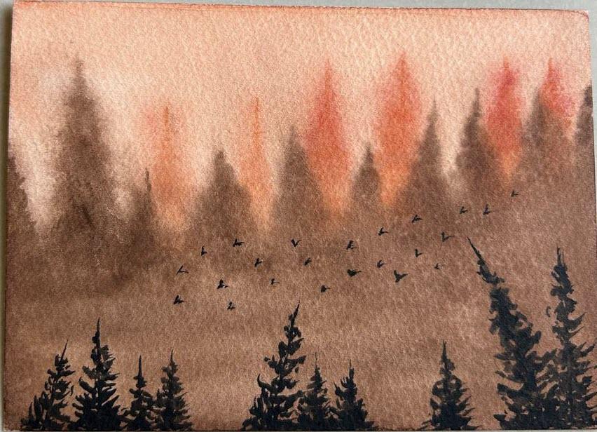 Completed 7 days of misty watercolor landscapes - image 5 - student project