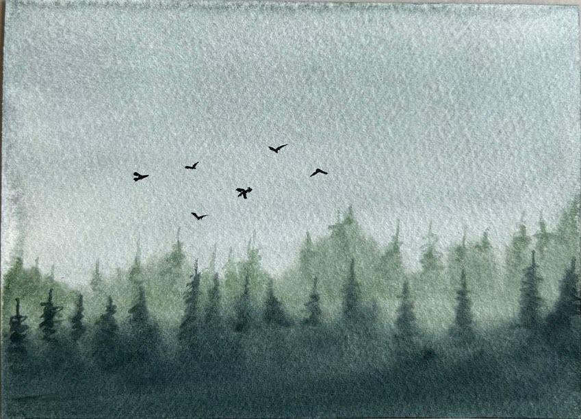 Completed 7 days of misty watercolor landscapes - image 4 - student project