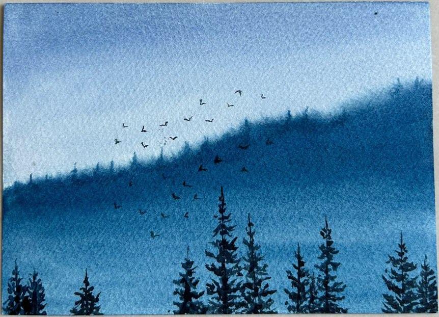 Completed 7 days of misty watercolor landscapes - image 2 - student project