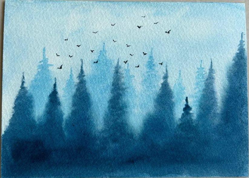 Completed 7 days of misty watercolor landscapes - image 3 - student project