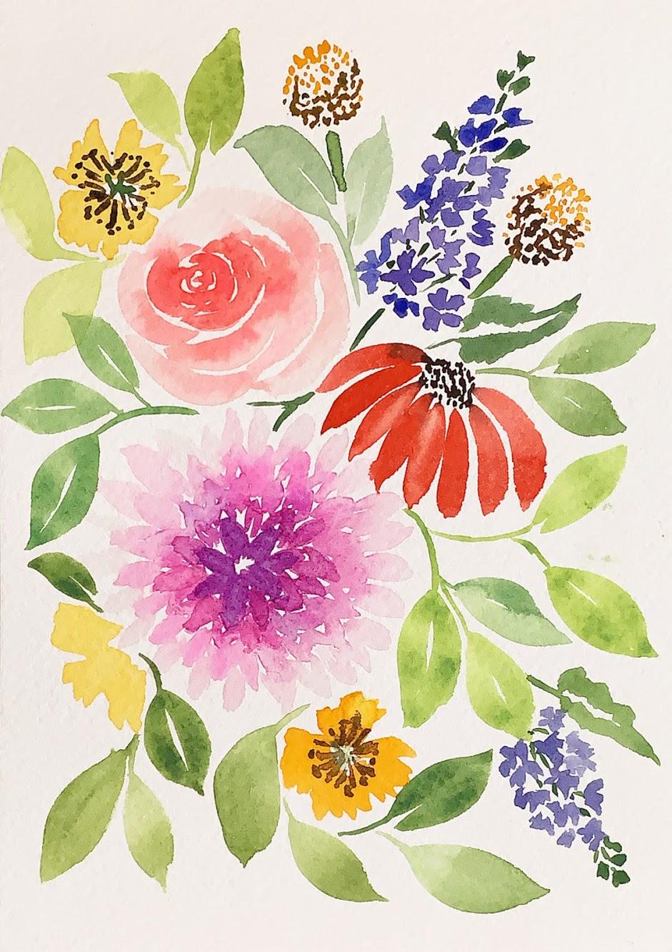 Loose Watercolor Florals - image 2 - student project