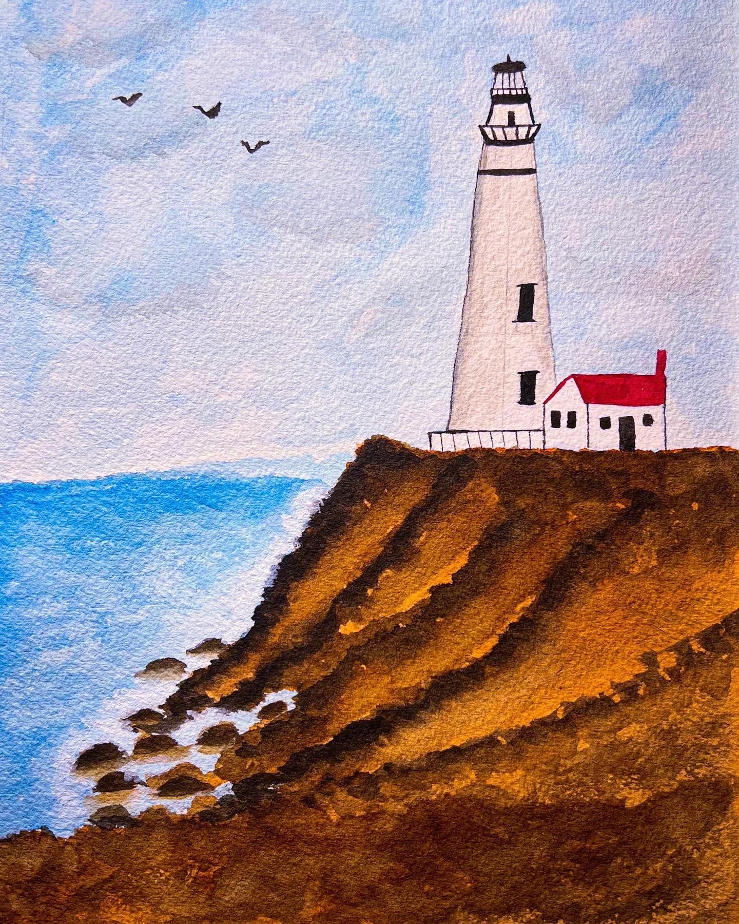 Watercolor Lighthouse Projects - image 1 - student project