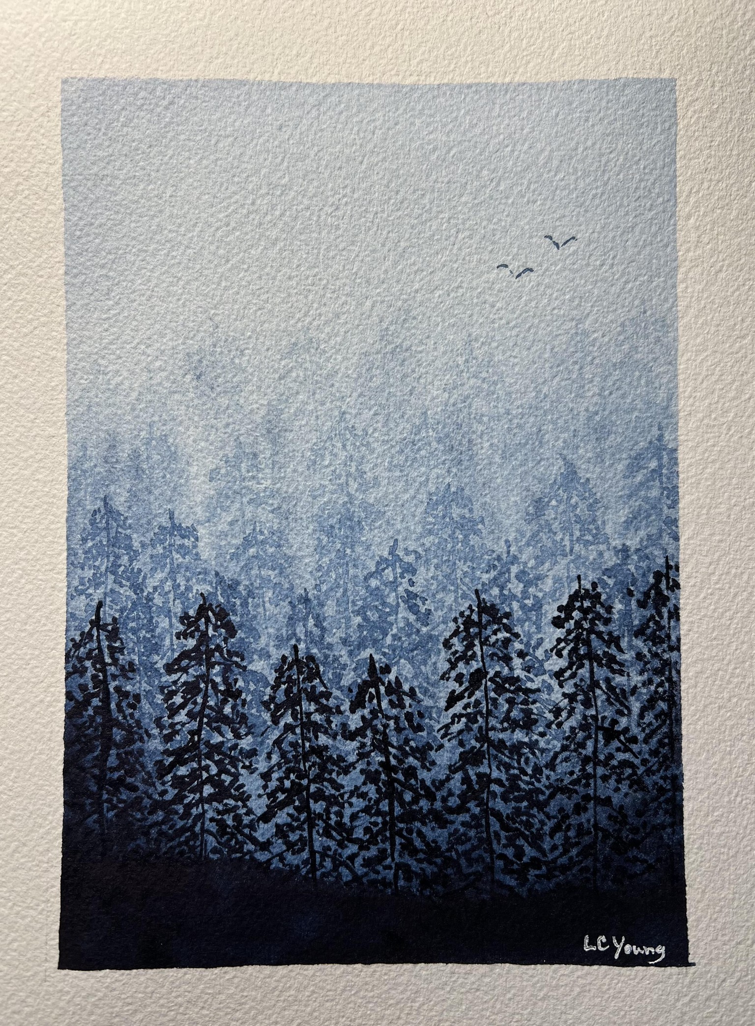 Watercolor Monochrome Forest - image 1 - student project